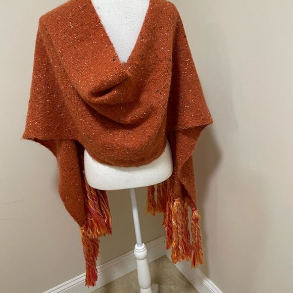 New Anthropologie Scarf/Wrap  Bronze/Orange Fringed Super Soft NWOT. - Picture 5 of 14